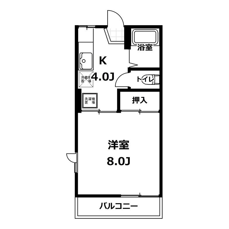 ドエル東海(1K/1階)の間取り写真