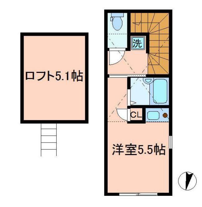 イルミナハイム笹塚(ワンルーム/2階)の間取り写真