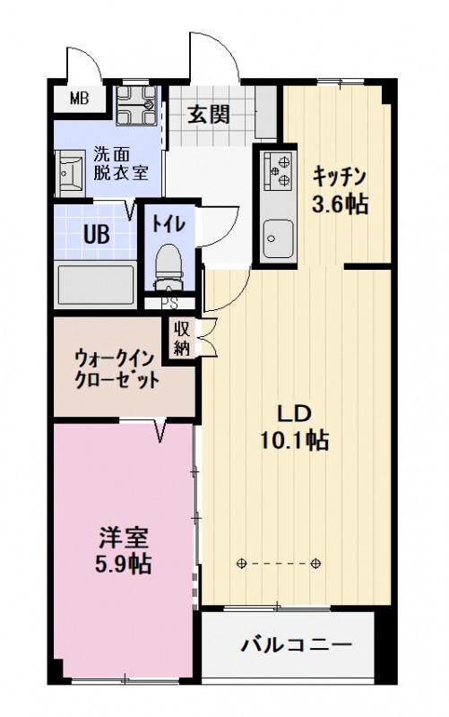 LANDSCAPE蜂屋(1LDK/2階)の間取り写真