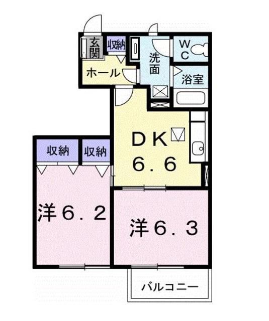 FORESTHILLS(2DK/1階)の間取り写真
