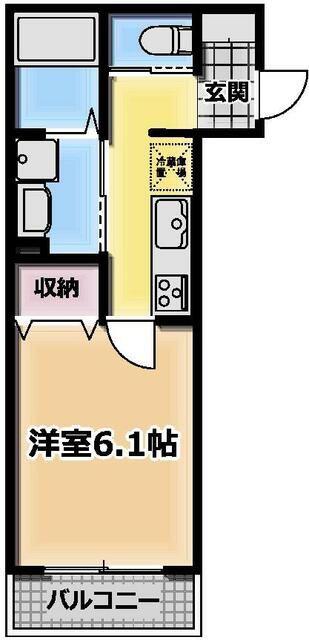HOUSEKUL IS-2(1K/1階)の間取り写真