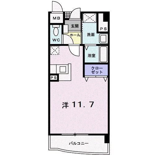 べ・ラルデ(ワンルーム/5階)の間取り写真