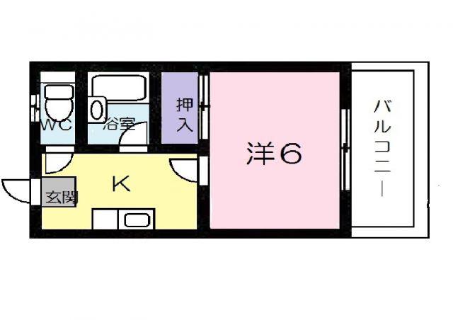ルガノスチューデントホームB(1K/1階)の間取り写真