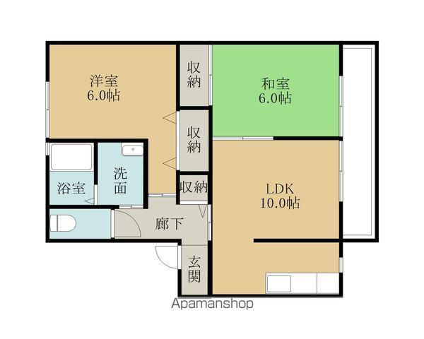 ドルチェI(2LDK/2階)の間取り写真