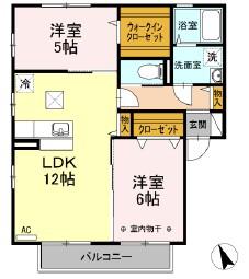 トレソール(2LDK/1階)の間取り写真