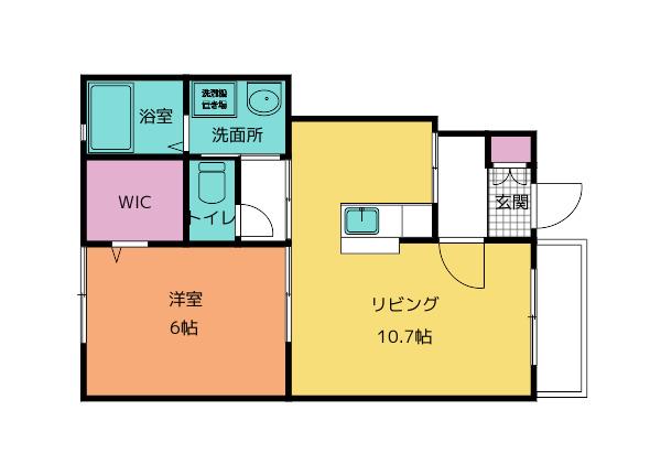WISH南光台(1LDK/1階)の間取り写真