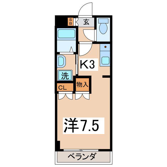 エターナリー(1K/2階)の間取り写真