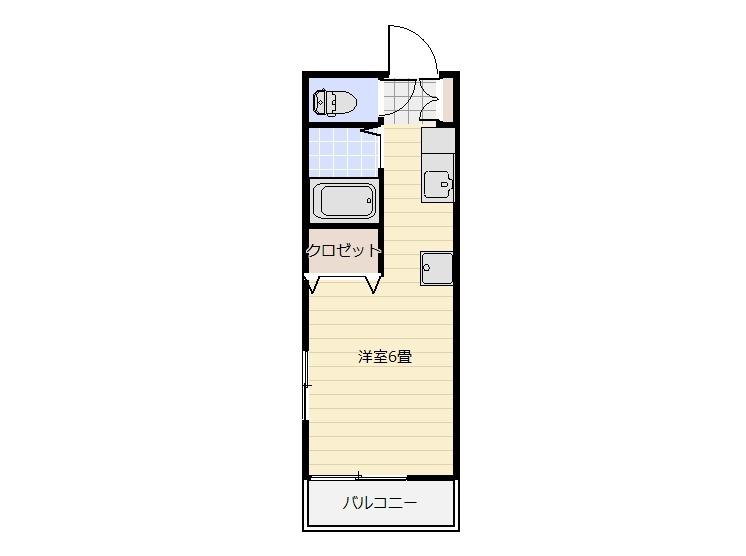 アイランドハイツ(ワンルーム/2階)の間取り写真