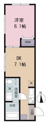 ピアコートティーエム東伏見弐番館(1DK/1階)の間取り写真