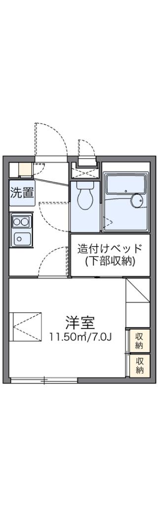レオパレス山坂(1K/1階)の間取り写真