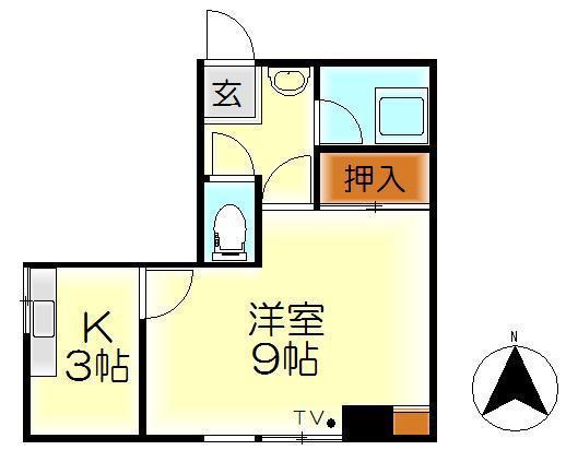 西垣内ビル(1K/4階)の間取り写真