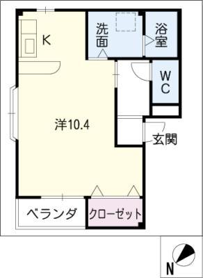 ジョイナスエイト(ワンルーム/2階)の間取り写真