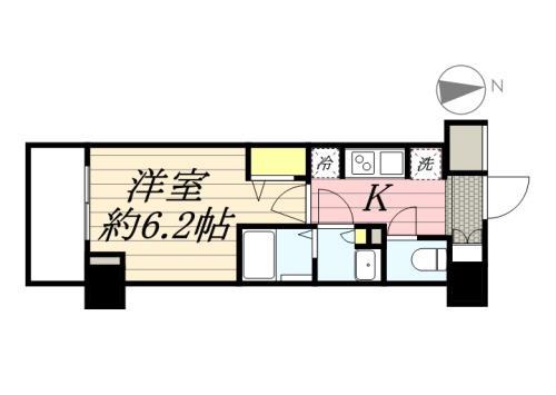 エヌステージ八王子2(1K/8階)の間取り写真