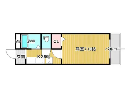 リーガルビル(1K/3階)の間取り写真