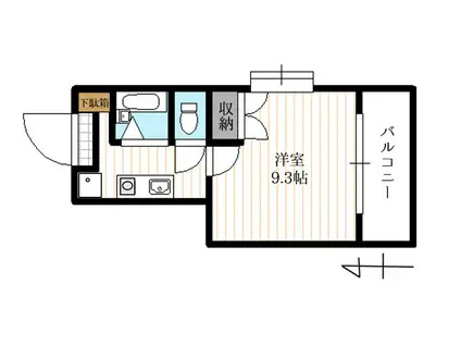 マークス城南(1K/7階)の間取り写真