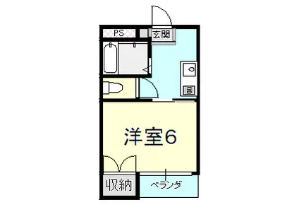リバーハイツ(1K/1階)の間取り写真