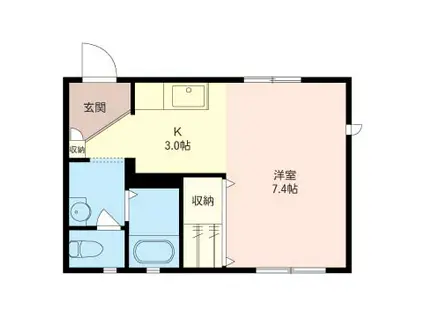 ピパ・トールE(1K/1階)の間取り写真