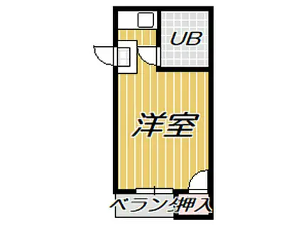 京阪沿線 3階建 最上階(ワンルーム/3階)の間取り写真