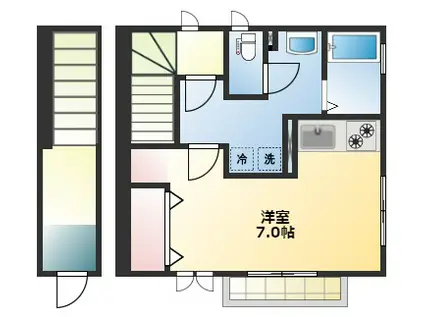 セイワハイム(ワンルーム/2階)の間取り写真