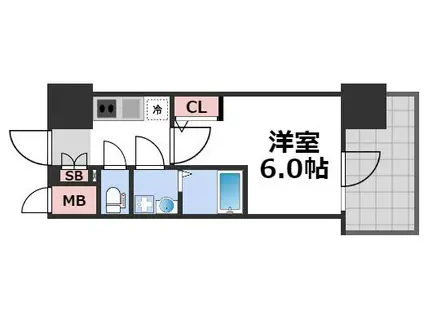 エスリード大阪NAGAHORI GATE(1K/5階)の間取り写真