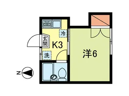 鈴木コーポ(1K/1階)の間取り写真
