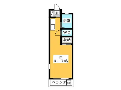ハイツ島塚(ワンルーム/3階)の間取り写真
