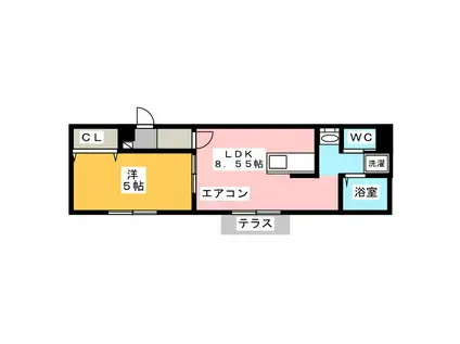 カーサ・エスペランサ(1LDK/1階)の間取り写真
