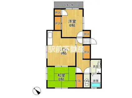 ロングヒルII(2LDK/1階)の間取り写真