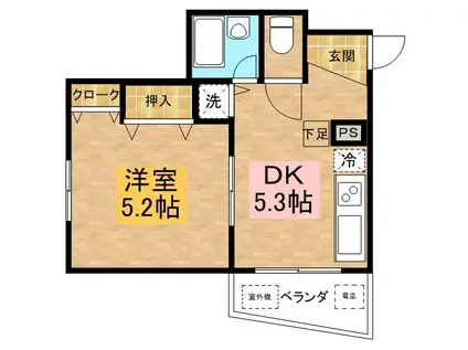 BOX11諏訪の杜(1DK/2階)の間取り写真