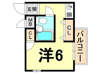 プチ塚口(ワンルーム/2階)の間取り写真