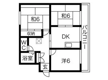 コーポ大野(3DK/3階)の間取り写真