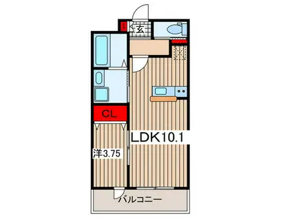 リーブルファイン指扇(1LDK/3階)の間取り写真