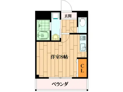 ロイヤルメゾン北花田(ワンルーム/2階)の間取り写真