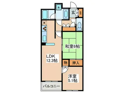 KDXレジデンス宮前平(2LDK/4階)の間取り写真