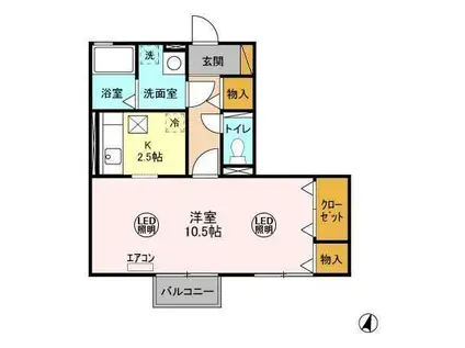 PRINCESSI・II(1K/1階)の間取り写真