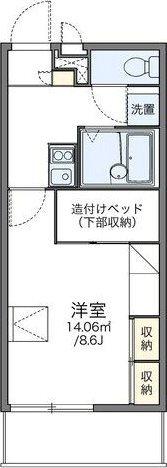 レオパレスアルモニ2番館(1K/1階)の間取り写真