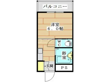 パークサイドマンション(1DK/1階)の間取り写真