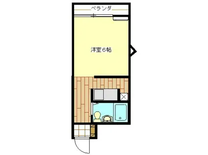 パートナー奥田(ワンルーム/8階)の間取り写真