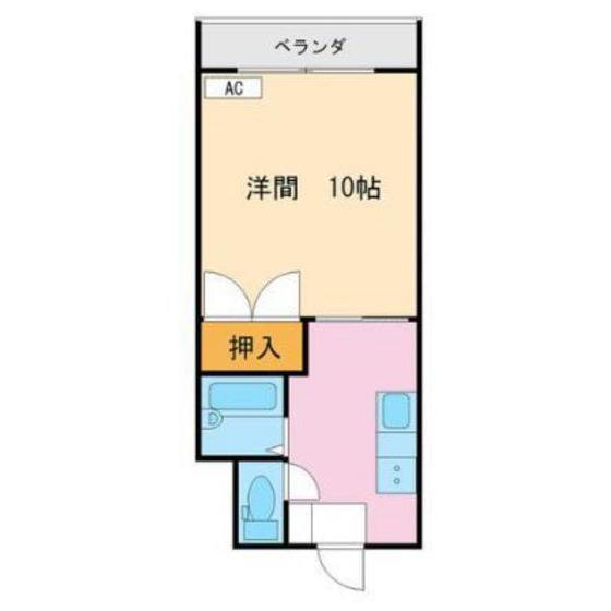 PLAZA布瀬I(1K/2階)の間取り写真