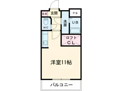 プランドール・アイ(ワンルーム/3階)の間取り写真