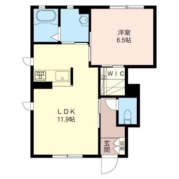 SHAMAISON アークパラシオン(1LDK/1階)の間取り写真