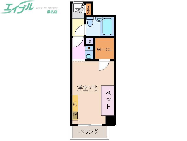 グランティ桑名(ワンルーム/5階)の間取り写真