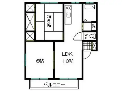 ストリート(2LDK/1階)の間取り写真