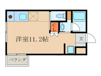 ボーディングハウスY.G(ワンルーム/1階)の間取り写真