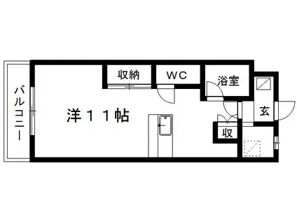 アビタ美吉II(ワンルーム/1階)の間取り写真
