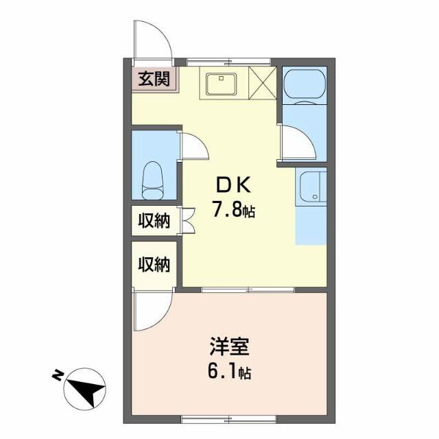 マルミマンション(1DK/1階)の間取り写真