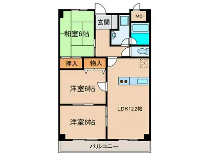 グレイス(3LDK/4階)の間取り写真