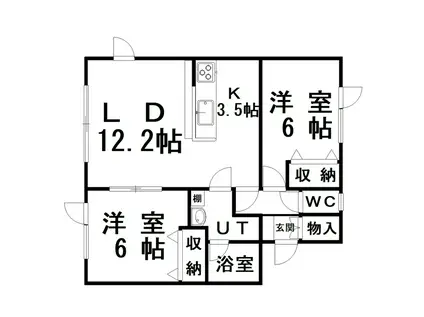 メゾンドグレ(2LDK/1階)の間取り写真
