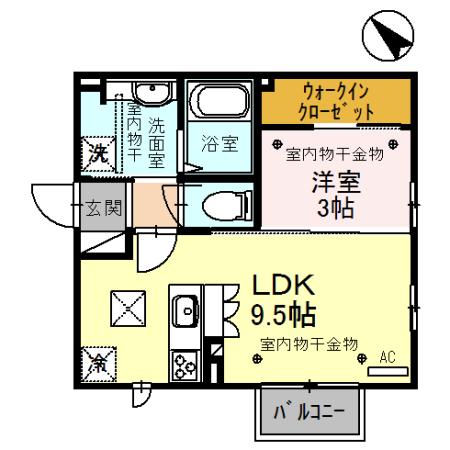 RECENTESEIWA(1LDK/1階)の間取り写真