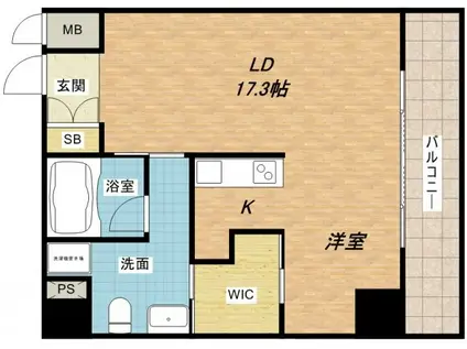 アーデンタワー南堀江(1LDK/5階)の間取り写真